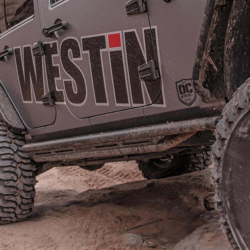 Westin/Snyper 07-17 Jeep Wrangler Unlimited Triple Tube Rock Rail Steps - Textured Black Body Armor & Rock Rails Westin