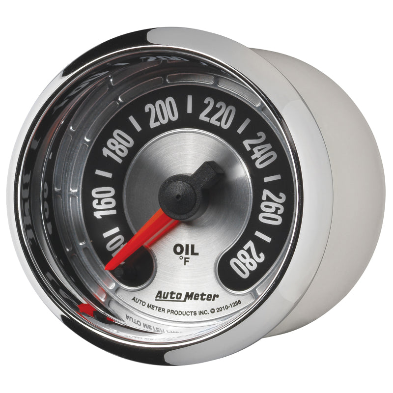 Autometer American Muscle 2-1/16in Full Sweep Electric Digital Stepper 140-280 Deg F Oil Temp Gauge Gauges AutoMeter