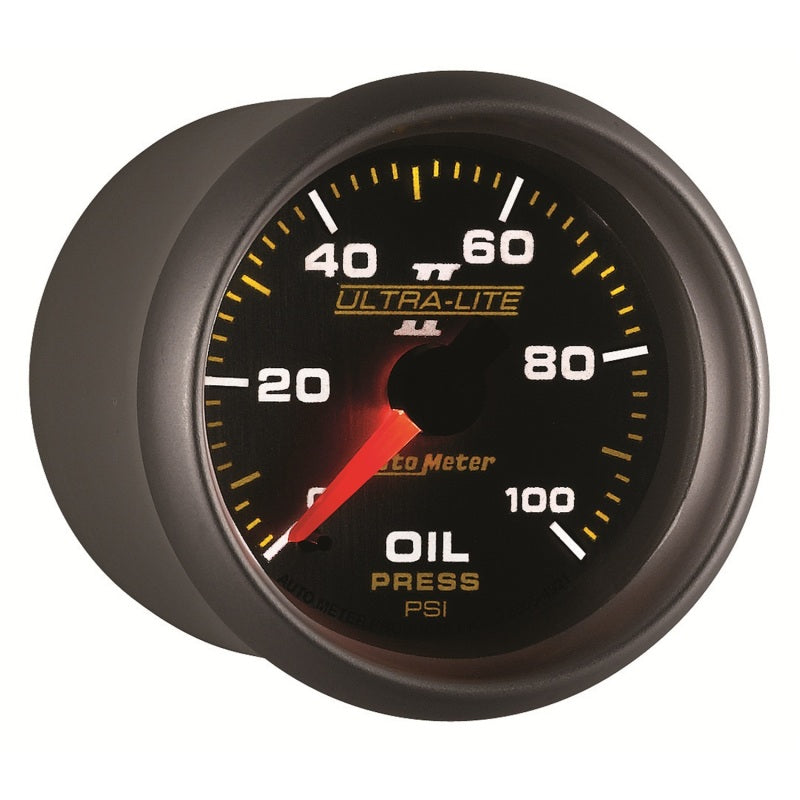 Autometer Ultra-Lite II 52mm 0-100 PSI Mechanical Oil Pressure Gauge Gauges AutoMeter