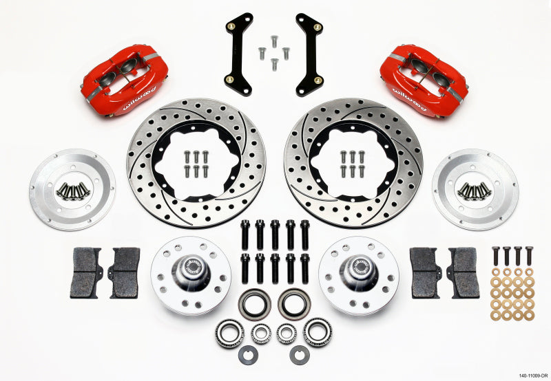 Wilwood Forged Dynalite Front Kit 11.00in Drilled Red 79-87 GM G Body Big Brake Kits Wilwood