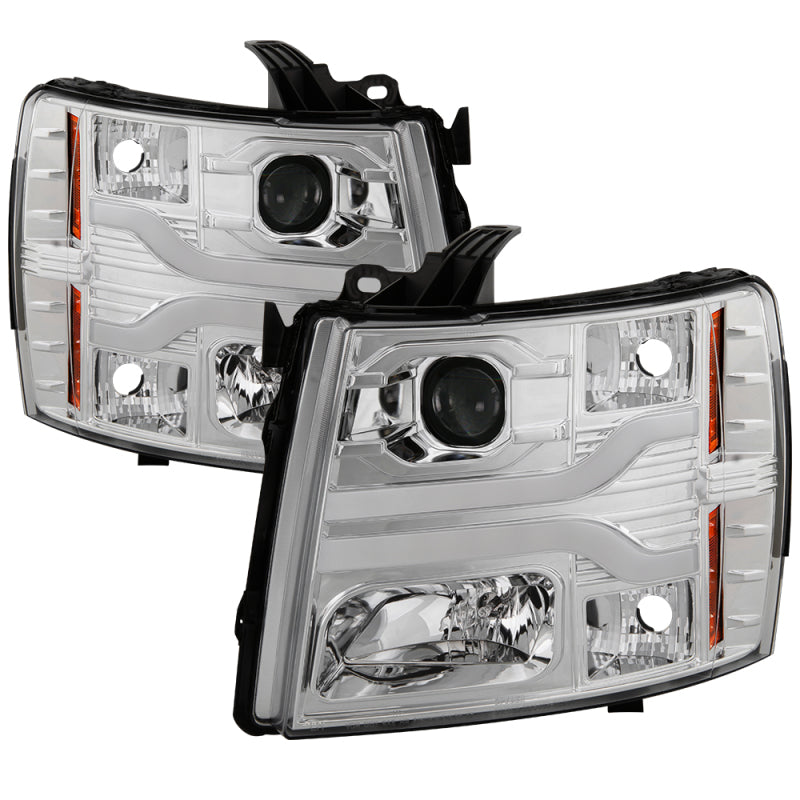 Spyder Chevy Silverado 1500 07-13 Version 3 Projector Headlights - Chrome PRO-YD-CS07V3-LBDRL-C Headlights SPYDER