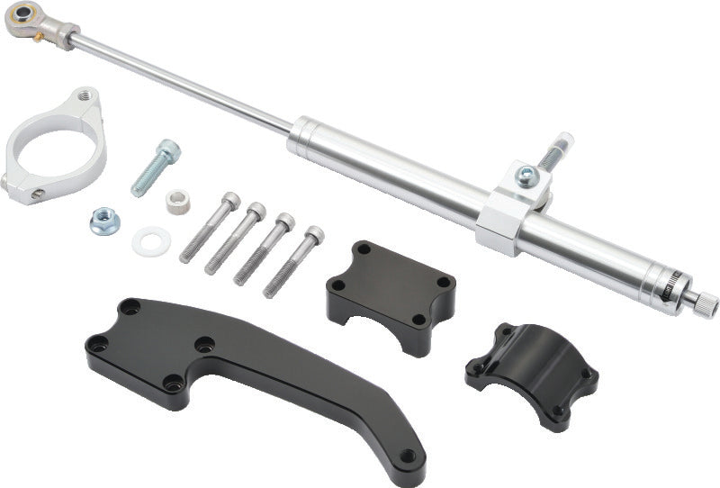 Twin Power 17-Up FLH FLT Models Satin Finish Steering Damper Kit Steering Dampers TwinPower