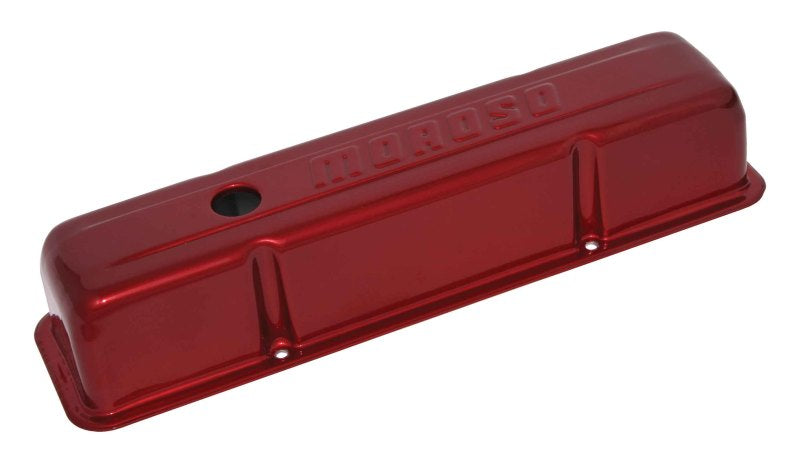 Moroso Chevrolet Small Block Valve Cover - Red Powder Coat - Single Valve Covers Moroso