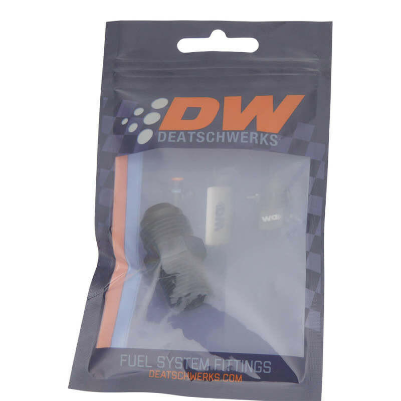DeatschWerks 8AN Male Flare to 3/8in Male NPT Adapter - Anodized Matte Black Fittings DeatschWerks