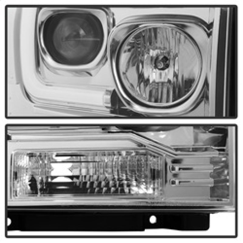 Spyder 05-07 Ford F250/350/450 SD Ver 2 Proj Headlights - Light Bar DRL - Black PRO-YD-FS05V2-LB-C Headlights SPYDER