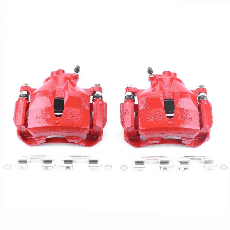 Power Stop 02-06 Toyota Camry Front Red Calipers w/Brackets - Pair Brake Calipers - Perf PowerStop