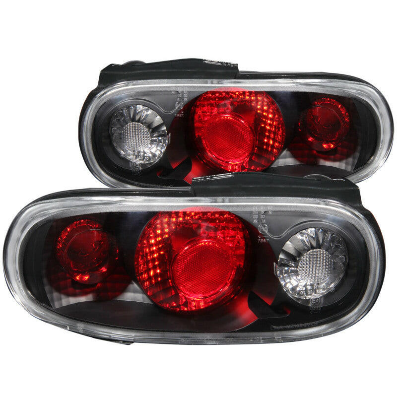 ANZO 1990-1997 Mazda Miata Taillights Black Tail Lights ANZO