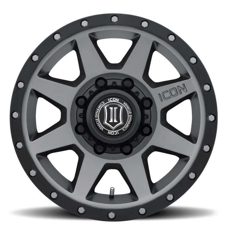 ICON Rebound HD 18x9 8x6.5 12mm Offset 5.5in BS 121.4mm Bore Titanium Wheel Wheels - Cast ICON