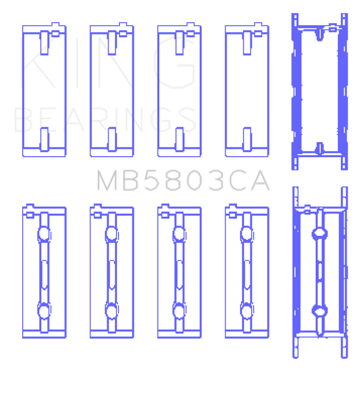 King Engine Bearings BMW S65B40A Crankshaft Main Bearing Set (Set of 5) Bearings King Engine Bearings