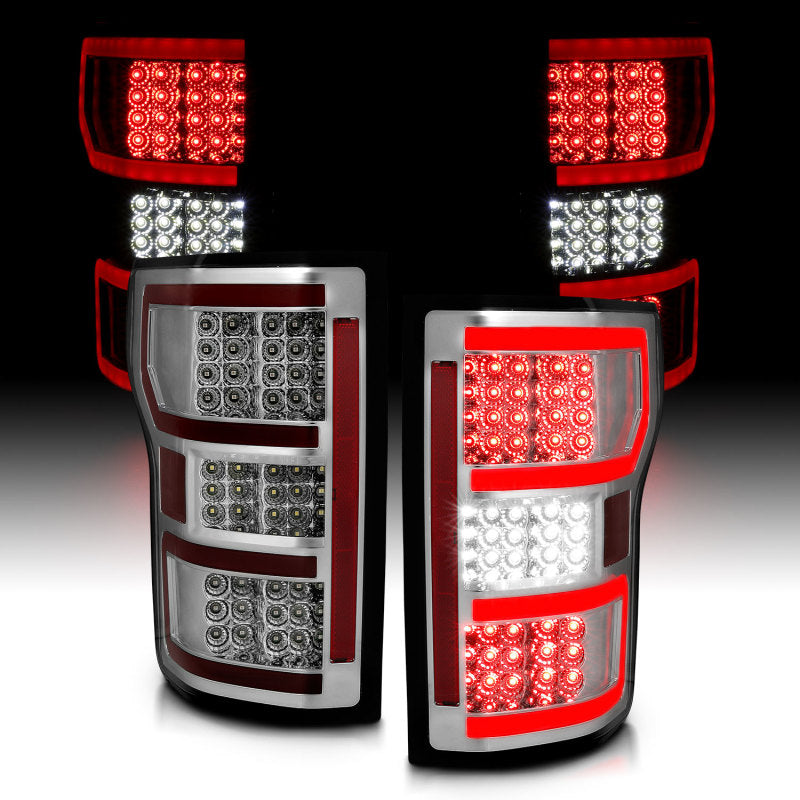 ANZO 18-19 Ford F-150 LED Taillights Chrome Tail Lights ANZO