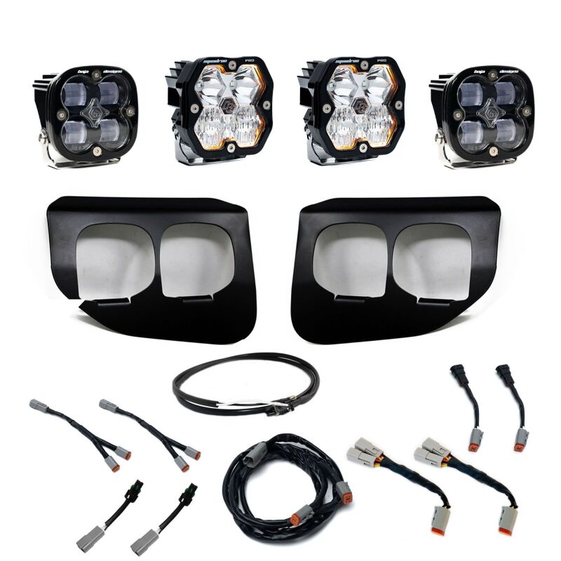 Baja Designs 20-22 Ford SD Squadron Pro/SAE 2.0 Dual Fog Pocket Kit Upfitter (SAE Fog) - Clear Fog Lights Baja Designs