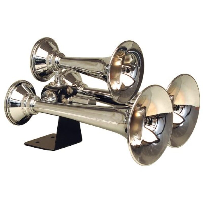 Kleinn Chrome Triple Horn/ 13.5In/11.75In/8.5In - Chrome-Plated Spun Copper Horns Kleinn Air Horns