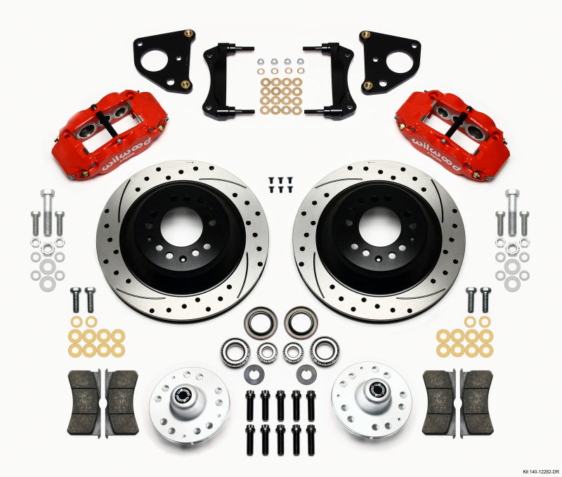 Wilwood Narrow Superlite 6R Front Hub & 1PC Rtr Kit 12.88in Drilled -Red 62-72 CDP B & E Body-Drum Big Brake Kits Wilwood