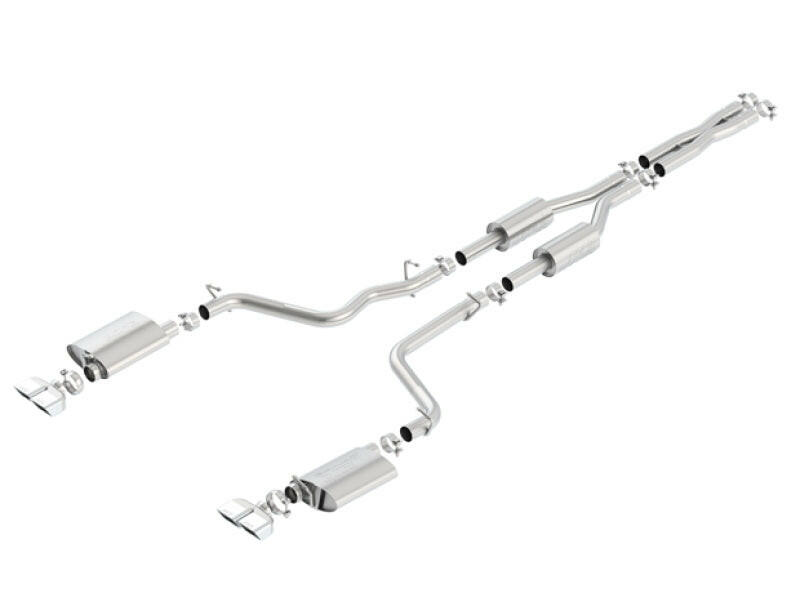 Borla 09-14 Dodge Challenger R/T 5.7L RWD 2Dr. Dual Rctgl. Angle S-Type CB Exhaust - Rear Split Exit Catback Borla