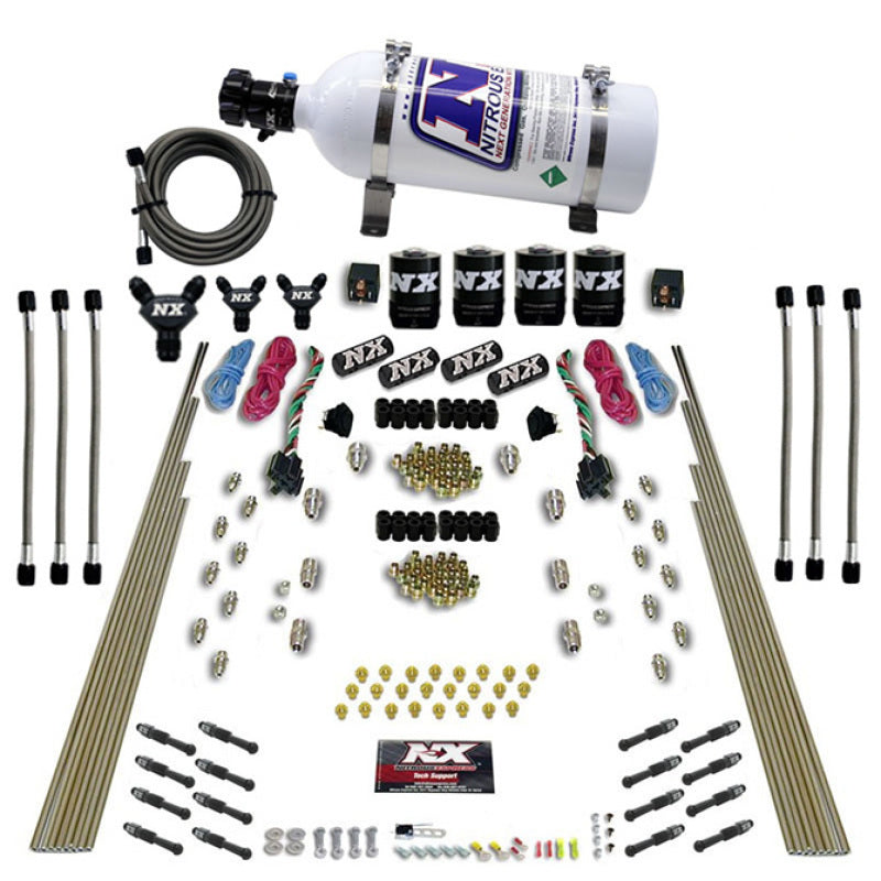 Nitrous Express 8 Cyl Dry Direct Port Dual Stage 4 Solenoids Nitrous Kit (200-600HP) w/5lb Bottle Nitrous Systems Nitrous Express