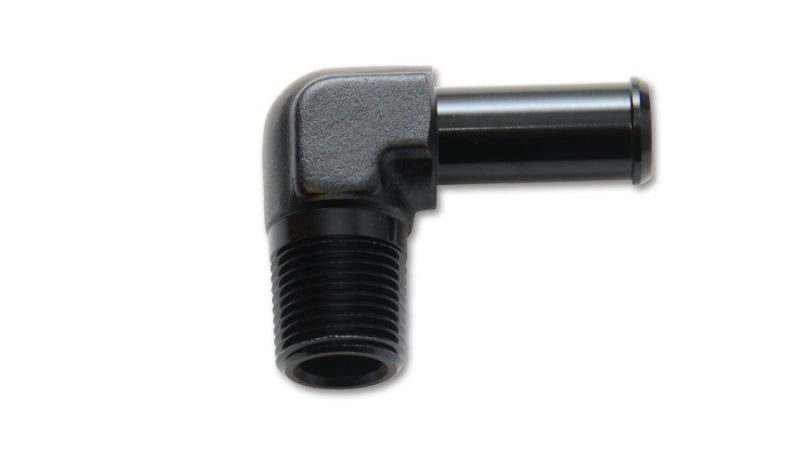 Vibrant 1/8 NPT to 1/4in Barb Straight Fitting 90 Deg Adapter - Aluminum Fittings Vibrant