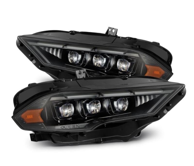 AlphaRex 18-20 Ford Mustang NOVA LED Proj Headlights Alpha-Black w/Activ Light/Seq Signal/Switch DRL Headlights AlphaRex