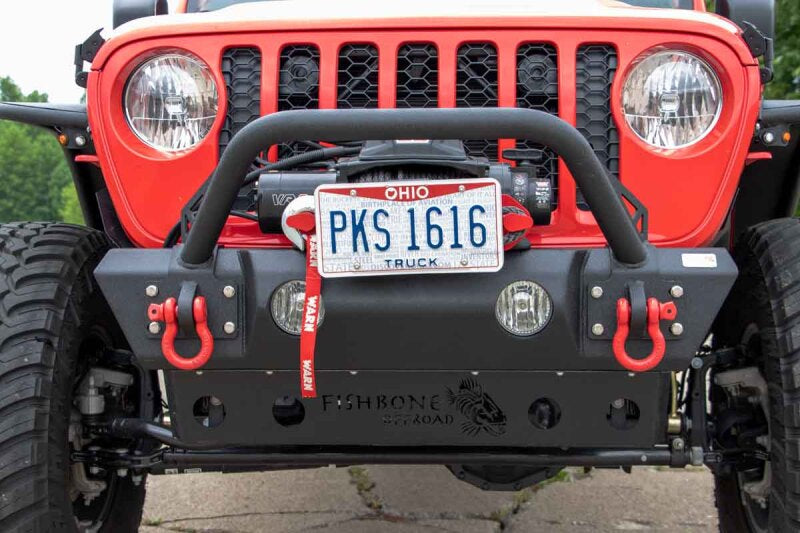 Fishbone Offroad 2018+ Jeep JL/Gladiator Wrangler JL/Gladiator Front Winch Bumper - Black Powdercoat Bumpers - Steel Fishbone Offroad