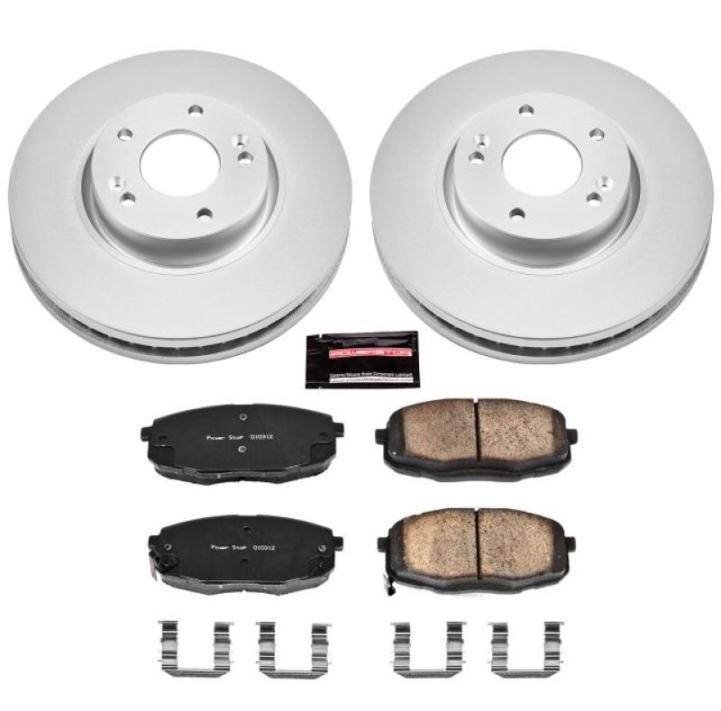 Power Stop 10-13 Kia Forte Front Z17 Evolution Geomet Coated Brake Kit Brake Kits - Performance Blank PowerStop