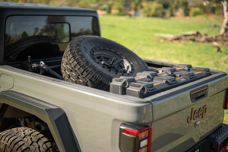DV8 Offroad 2020+ Jeep Gladiator JT Adjustable In-Bed Tire Carrier Chase Racks DV8 Offroad