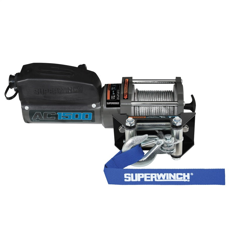 Superwinch 1,500 lbs. 1.1 HP 120V AC 1/8 In x 35ft. Wire Rope - Gray Wrinkle Winches Superwinch