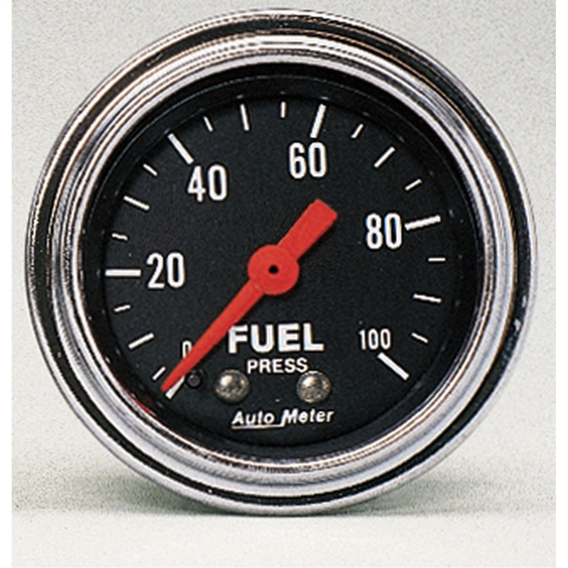 AutoMeter Gauge Fuel Pressure 2-1/16in. 100PSI Mechanical Traditional Chrome Gauges AutoMeter