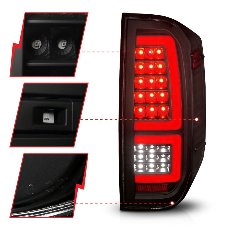 ANZO 2014-2021 Toyota Tundra LED Taillights Black Housing/Smoke Lens Tail Lights ANZO
