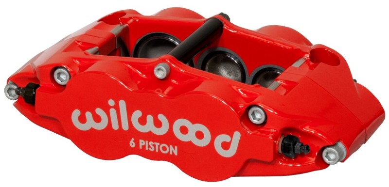 Wilwood Caliper-Forged Narrow Superlite 6R-R/H 1.75/1.25/1.25in Pistons 1.10in Rotor - Red Brake Calipers - Perf Wilwood