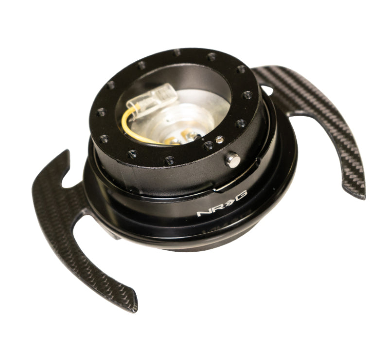 NRG Quick Release Kit Gen 4.0 - Black Body / Black Ring w/ CF Handles Quick Release Adapters NRG