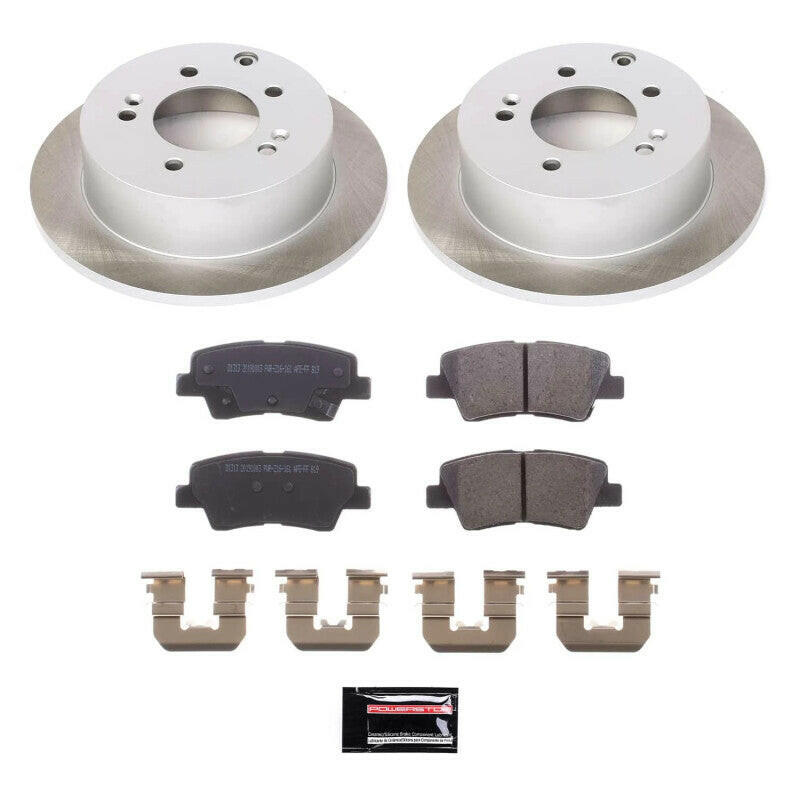 Power Stop 10-13 Kia Soul Rear Semi-Coated Rotor Kit Brake Kits - Performance Blank PowerStop