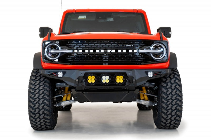Addictive Desert Designs 21-22 Ford Bronco Bomber Front Bumper (w/ 3 Baja Designs LP4 Mounts) Bumpers - Steel Addictive Desert Designs