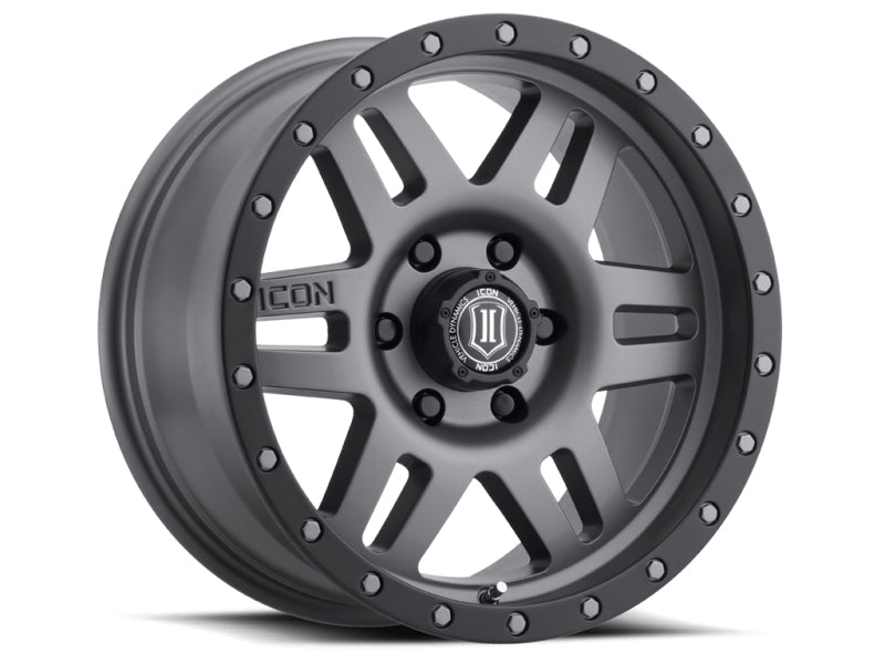 ICON Six Speed 17x8.5 6x135 6mm Offset 5in BS 94mm Bore Titanium Wheel Wheels - Cast ICON
