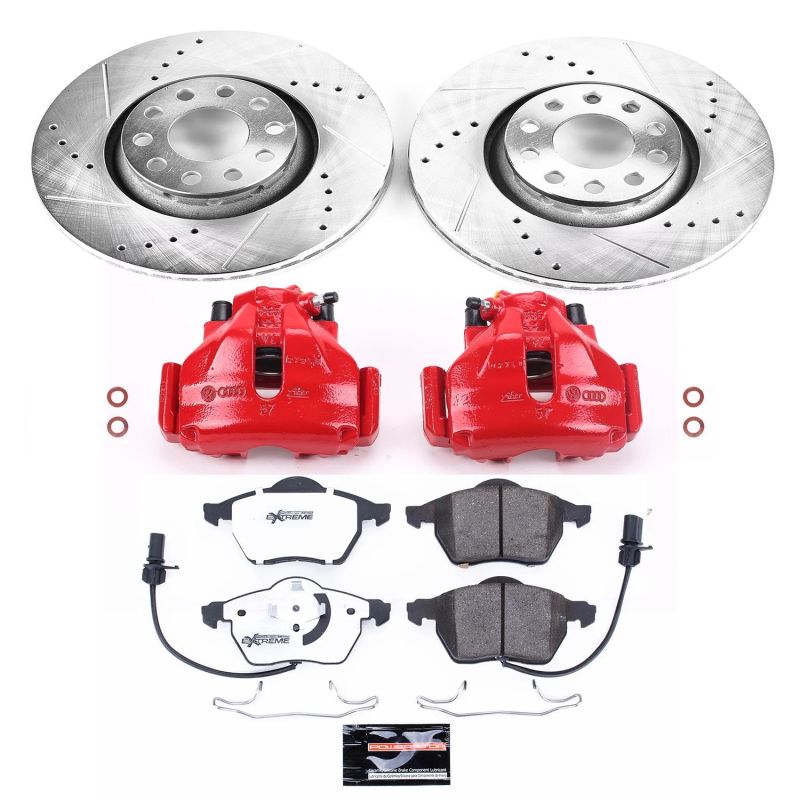 Power Stop 98-99 Audi A6 Front Z26 Street Warrior Brake Kit w/Calipers Brake Kits - Performance D&S PowerStop