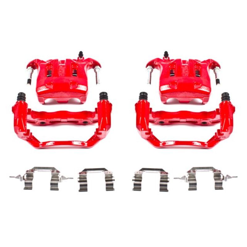 Power Stop 03-04 Infiniti M45 Front Red Calipers w/Brackets - Pair Brake Calipers - Perf PowerStop