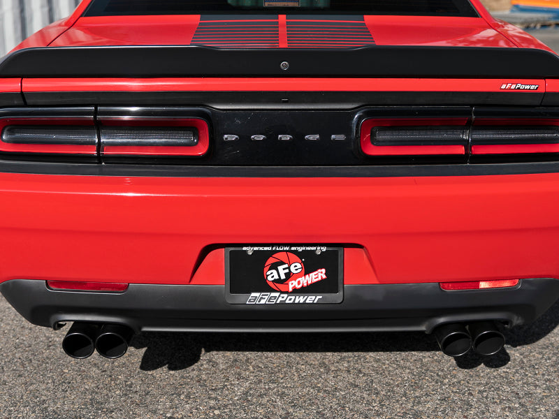 aFe MACH Force-Xp 2-1/2in 304 SS Cat-Back Exhaust 15-21 Dodge Challenger V6-3.6L - Quad Black Tip Catback aFe