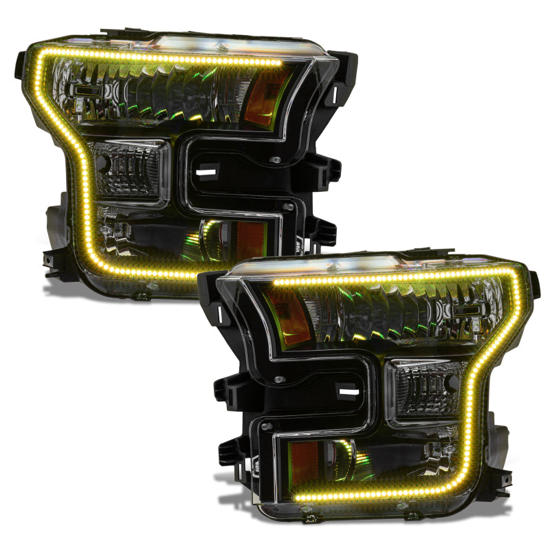 Oracle 15-17 Ford F-150 Dynamic RGB+A Pre-Assembled Headlights Halogen - Blk Edition - Headlights ORACLE Lighting