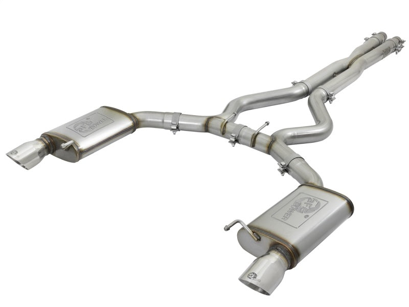 aFe MACHForce XP 3in 304 SS Cat-Back Exhausts w/ Polished Tips 15-17 Ford Mustang GT V8-5.0L/V6-3.7L Catback aFe