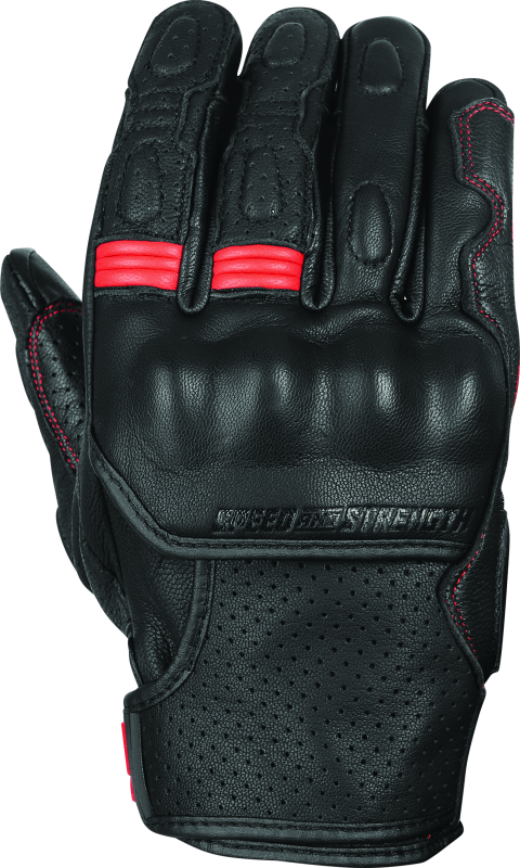 Speed and Strength Twist of Fate Leather Gloves Black/Red - Small Gloves Speed and Strength