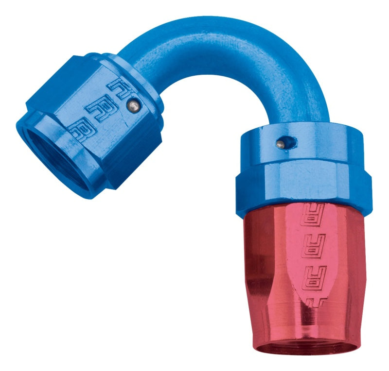 Russell Performance -10 AN Red/Blue 120 Degree Full Flow Swivel Hose End (With 15/16in Radius) Fittings Russell