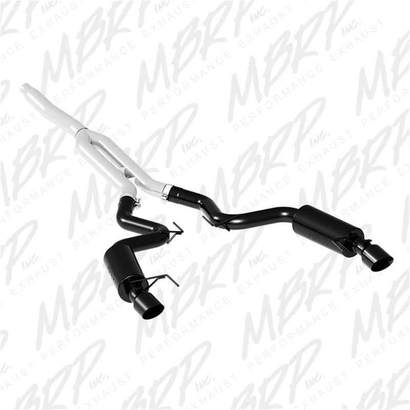 MBRP 15-18 Ford Mustang EcoBoost 2.3L Black 3in Cat Back Dual Split Rear Exit (Street Version) Catback MBRP