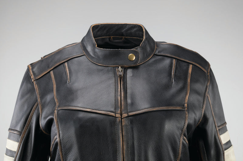 Kuryakyn Leather By River Road Dame Vintage Leather Jacket Black Womens - Small Jackets - Leather Kuryakyn