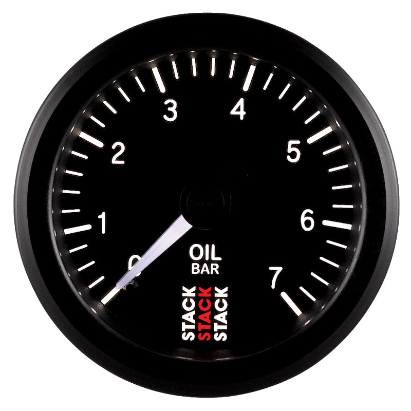 Autometer Stack Instruments 52mm 0-7 BAR M10 (M) Mechanical Oil Pressure Gauge - Black Gauges AutoMeter
