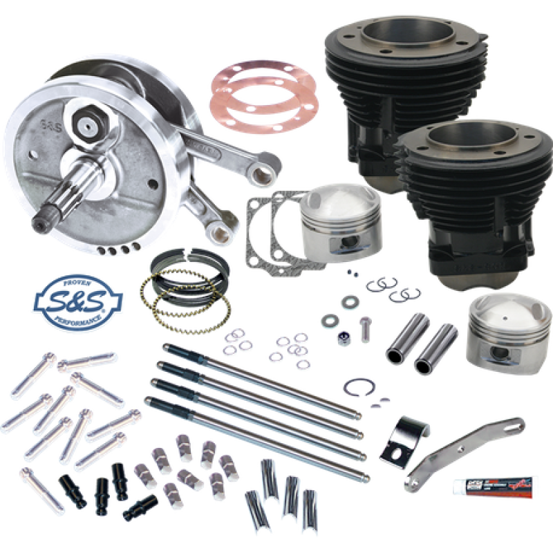 S&S Cycle 70-84 BT 96in Sidewinder Big Bore Stroker Kit - Gloss Black Stroker Kits S&S Cycle