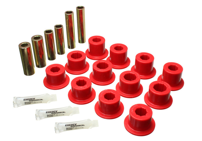 Energy Suspension 07-21 Toyota Tundra Red Rear Leaf Spring Shackle Bushing Set Bushing Kits Energy Suspension