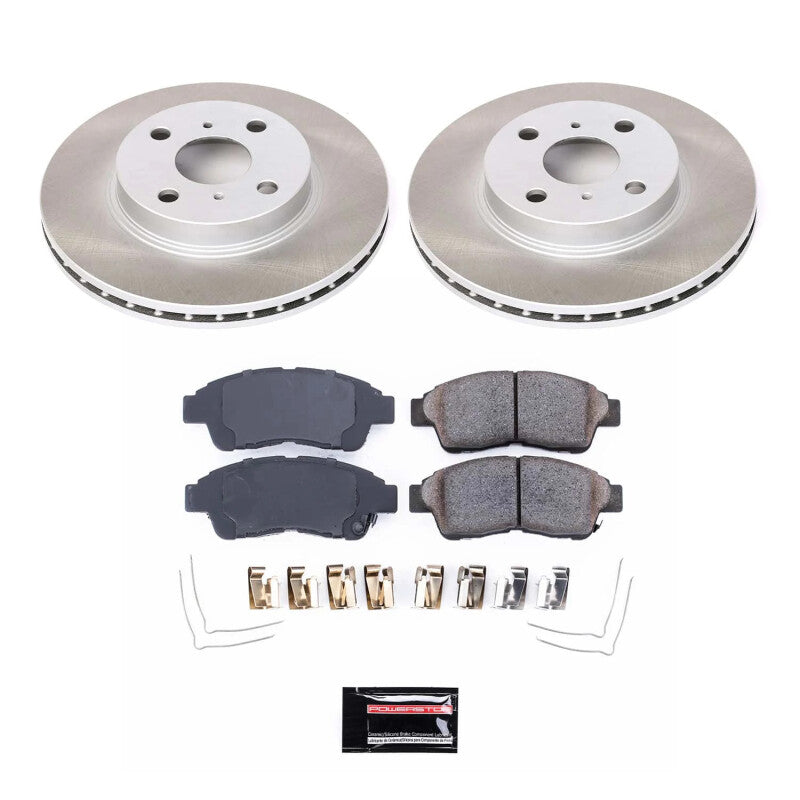 Power Stop 93-97 Toyota Corolla Front Semi-Coated Rotor Kit Brake Kits - Performance Blank PowerStop