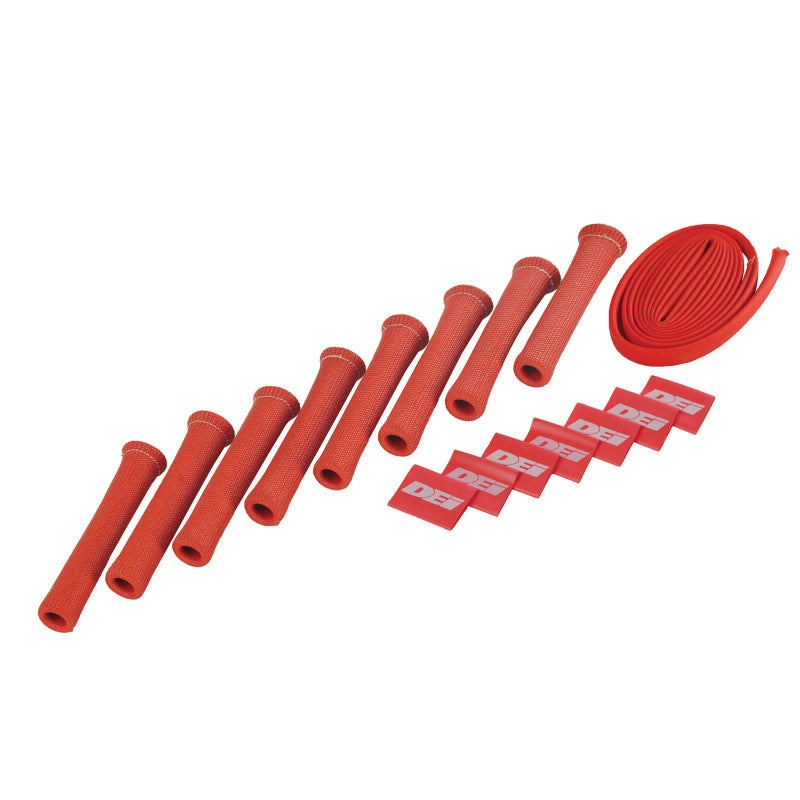DEI Protect-A-Boot and Wire Kit 8 Cylinder - Red Thermal Sleeves DEI