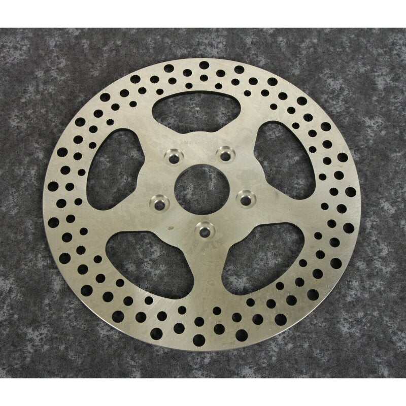 Bikers Choice 79-99 Big Twin / XL 11.5 Inch Rear 5 Spoke Drilled Stainless Rotor Brake Rotors - Drilled Bikers Choice