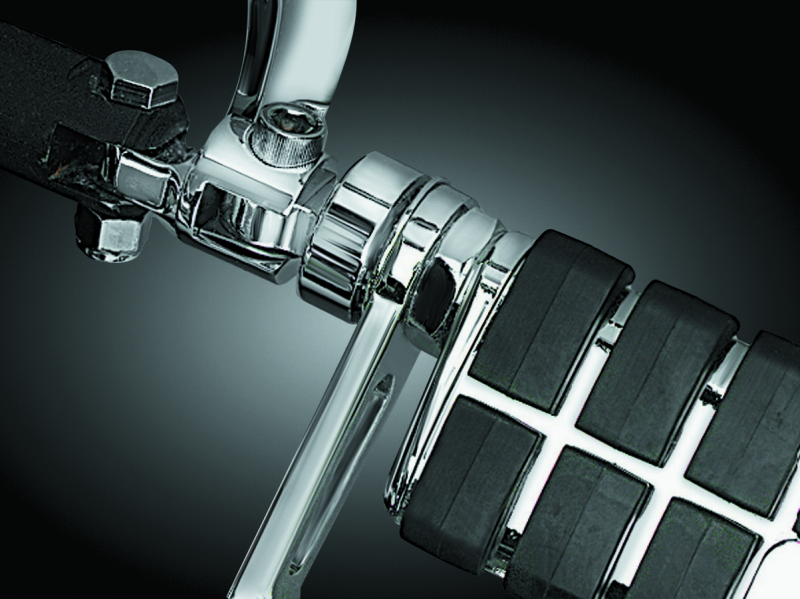 Kuryakyn 1-1/4in Stirrup Heel Rest Extenders Chrome Footpegs Kuryakyn