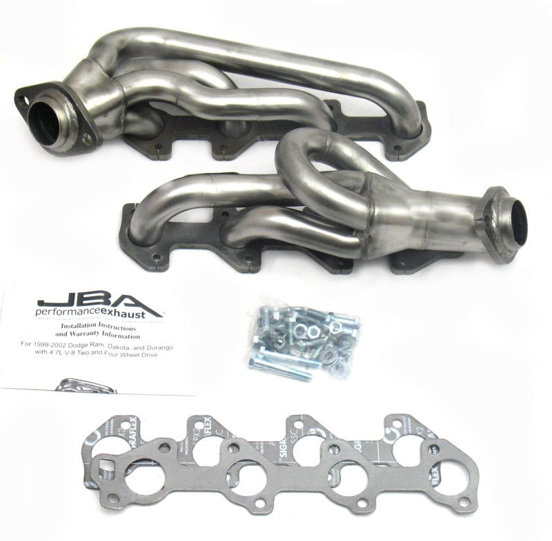 JBA 00-03 Dodge 4.7L PowerTech 1-1/2in Primary Raw 409SS Cat4Ward Header Headers & Manifolds JBA