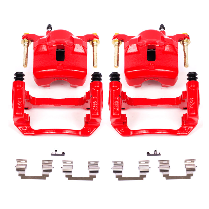Power Stop 03-08 Pontiac Vibe Front Red Calipers w/Brackets - Pair Brake Calipers - Perf PowerStop